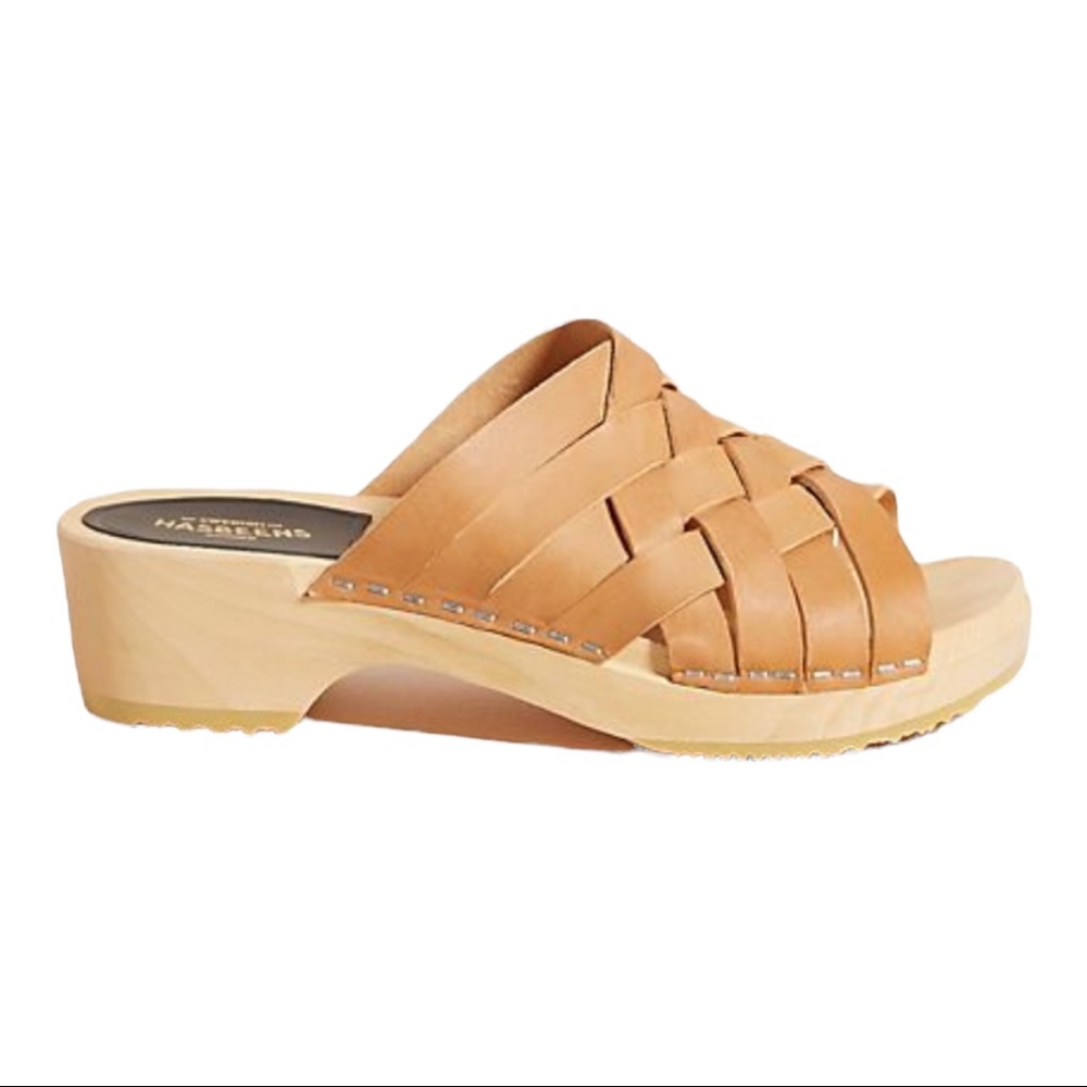 Anthropologie Clogs Swedish Hasbeens Britta Heeled Sandals Size 38 7.5